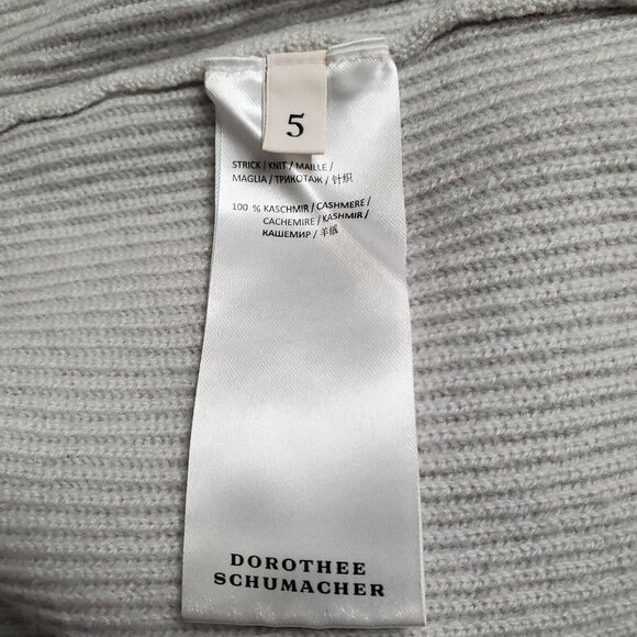 Dorothee Schumacher 5 Size XL Sweater Cashmere Ribbed Knit Fringe Mock Neck Luxe - Picture 7 of 12